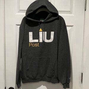 Champion Charcoal Hoodie with LIU Post Logo